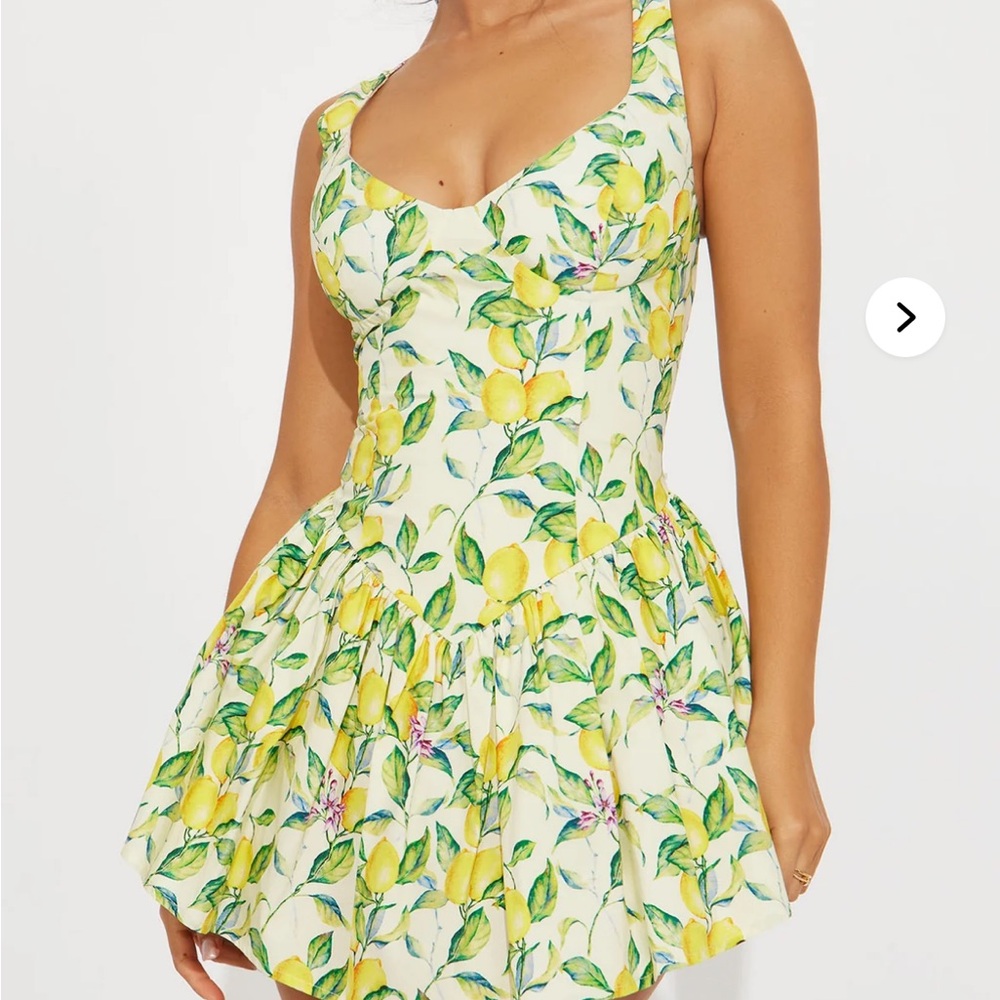 Fashion Nova Lemon Print Mini Dress
